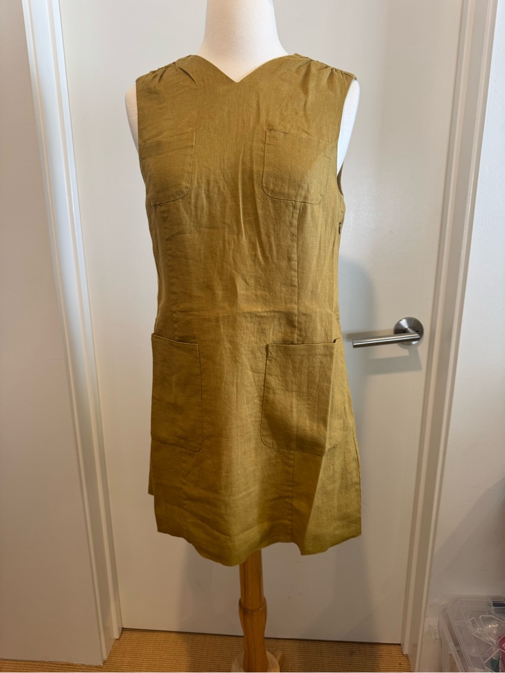 Doen Golden Olive Linen Mini Dress